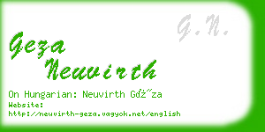 geza neuvirth business card